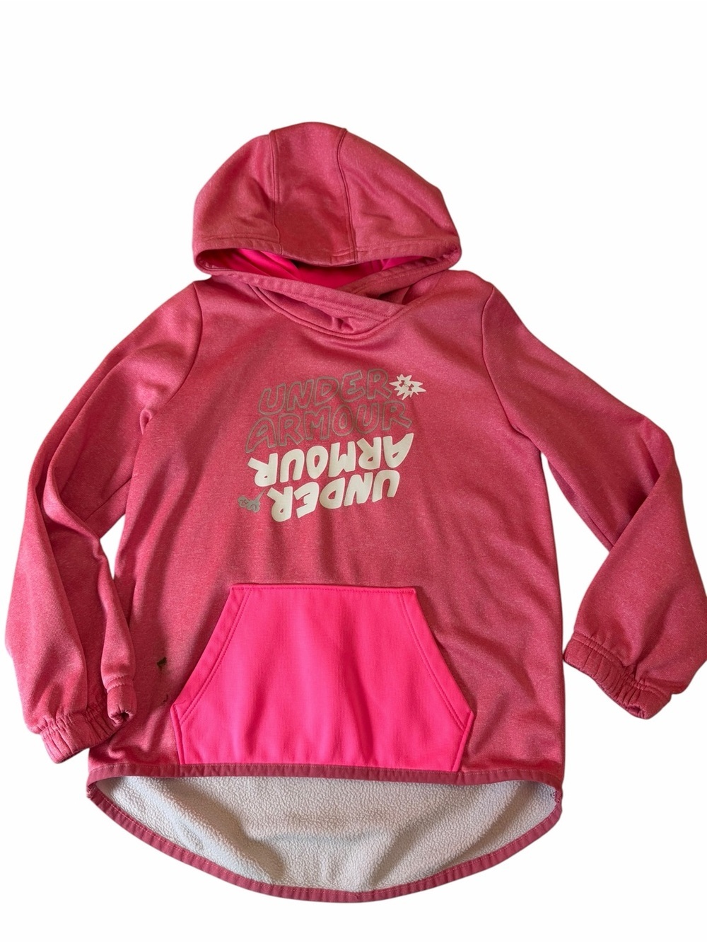 Under Armour Girls Hot Pink Hooded Sweatshirt with Pocket